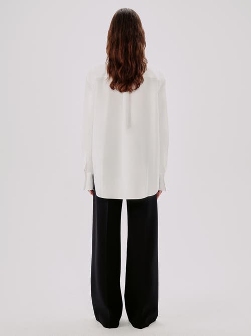 Another Tomorrow Oversized Men's-inspired Shirt In White