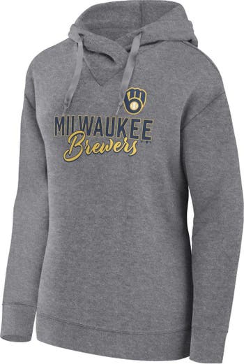 Milwaukee Brewers Fanatics Branded Women's City Ties Hoodie Full-Zip  Sweatshirt - Navy/Gray