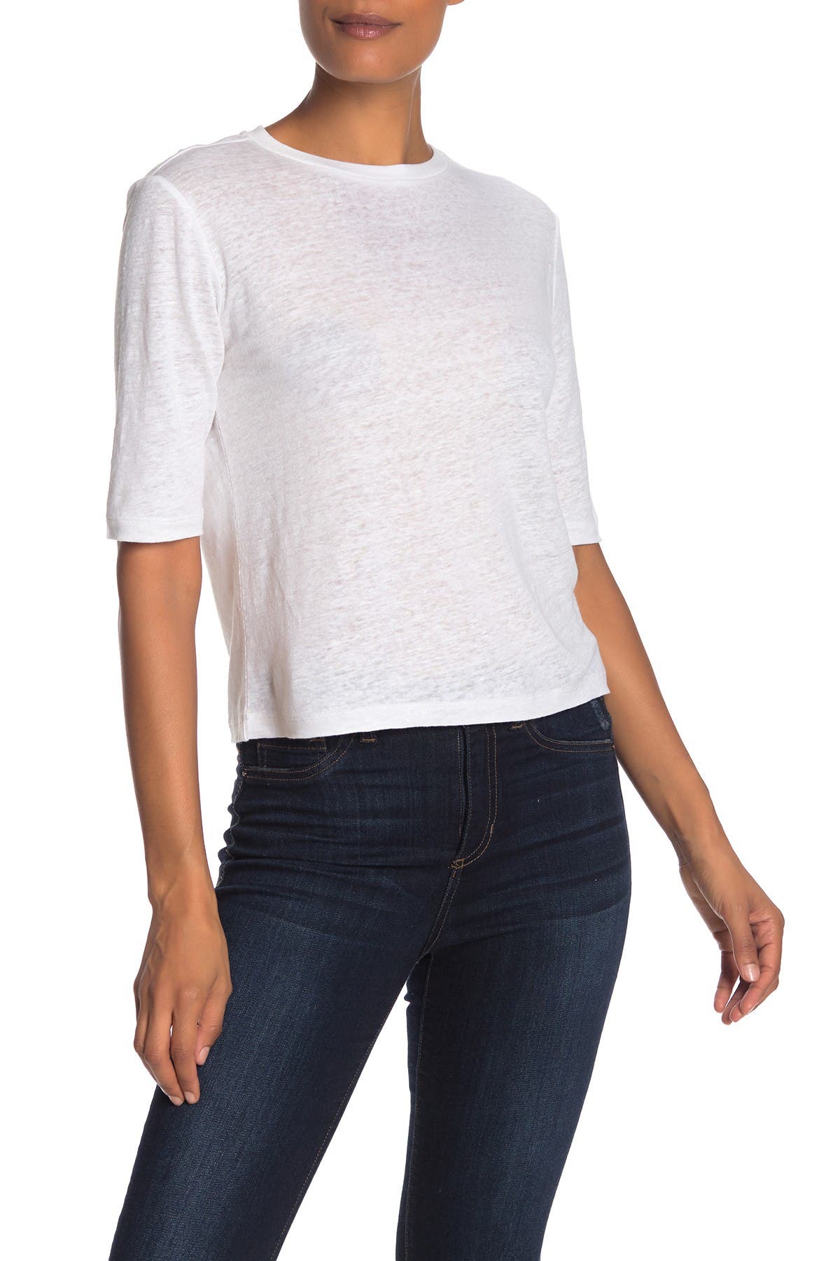 linen crew neck t shirt