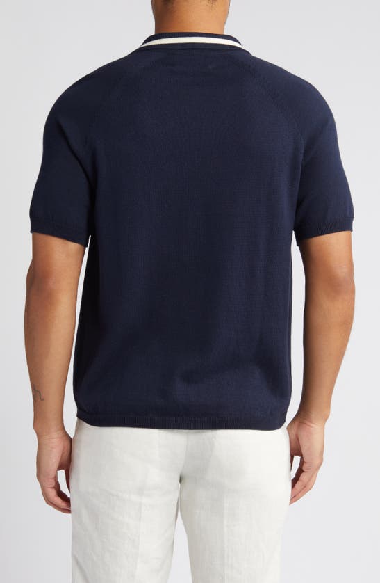 Shop Peregrine Textured Polo In Navy
