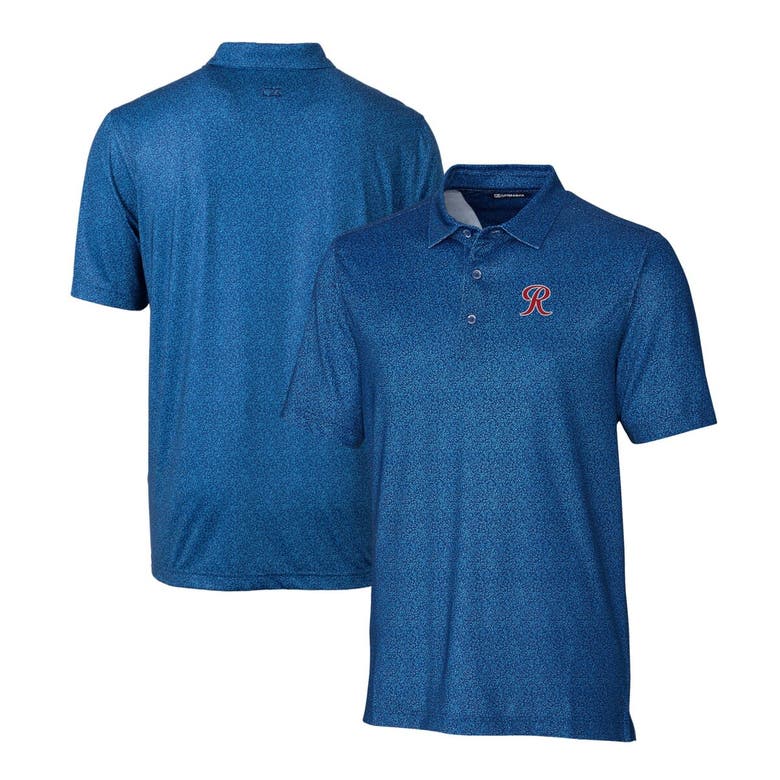 Shop Cutter & Buck Blue Tacoma Rainiers Pike Micro Floral Stretch Polo In Navy