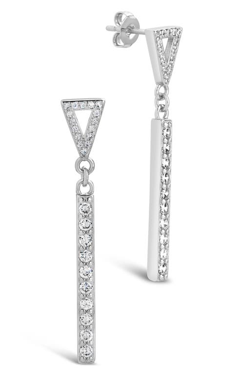Sterling Forever Kiki Cubic Zirconia Linear Drop Earrings in Silver at Nordstrom