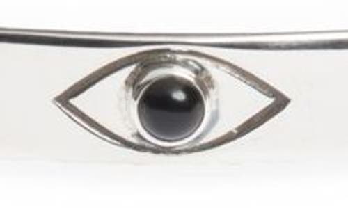 Caputo & Co Evil Eye Macramé Bracelet In Black Onyx