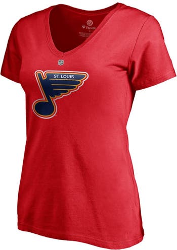 Women's Fanatics Branded White St. Louis Blues Team Pride Logo V-Neck T-Shirt Size: Small