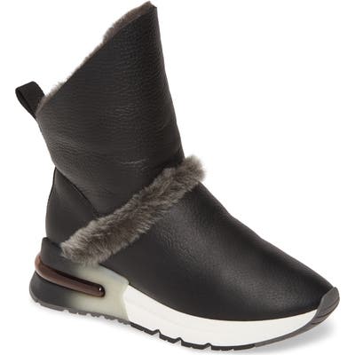 Ash Klima Genuine Shearling Boot, Black