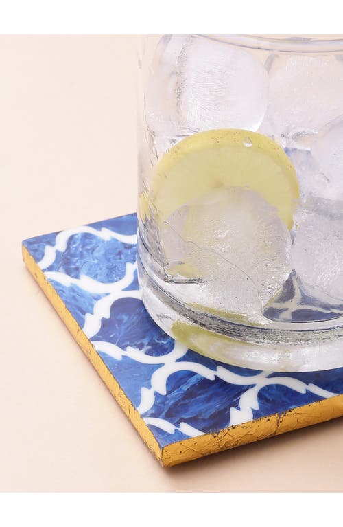 Tiramisu Set Of 4 Resin Coasters In Blue