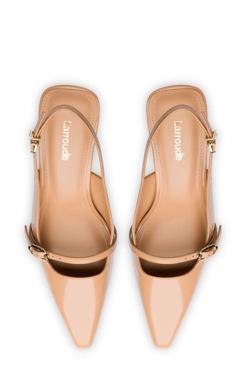 Shop Larroude Larroudé Ines Slingback Pump In Tan