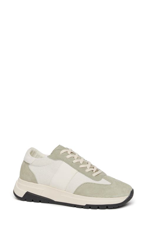 Paige Maya Mixed Media Sneaker In Sage/off-white