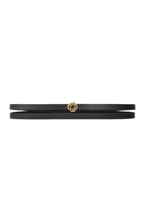 Shop Maje Slim Double Leather Belt In Black