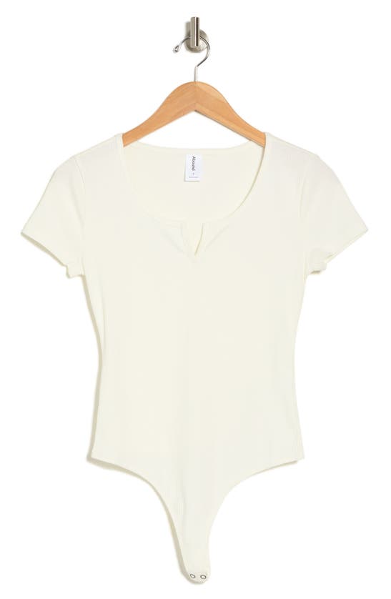 Shop Abound Ribbed Short Sleeve Bodysuit In Ivory