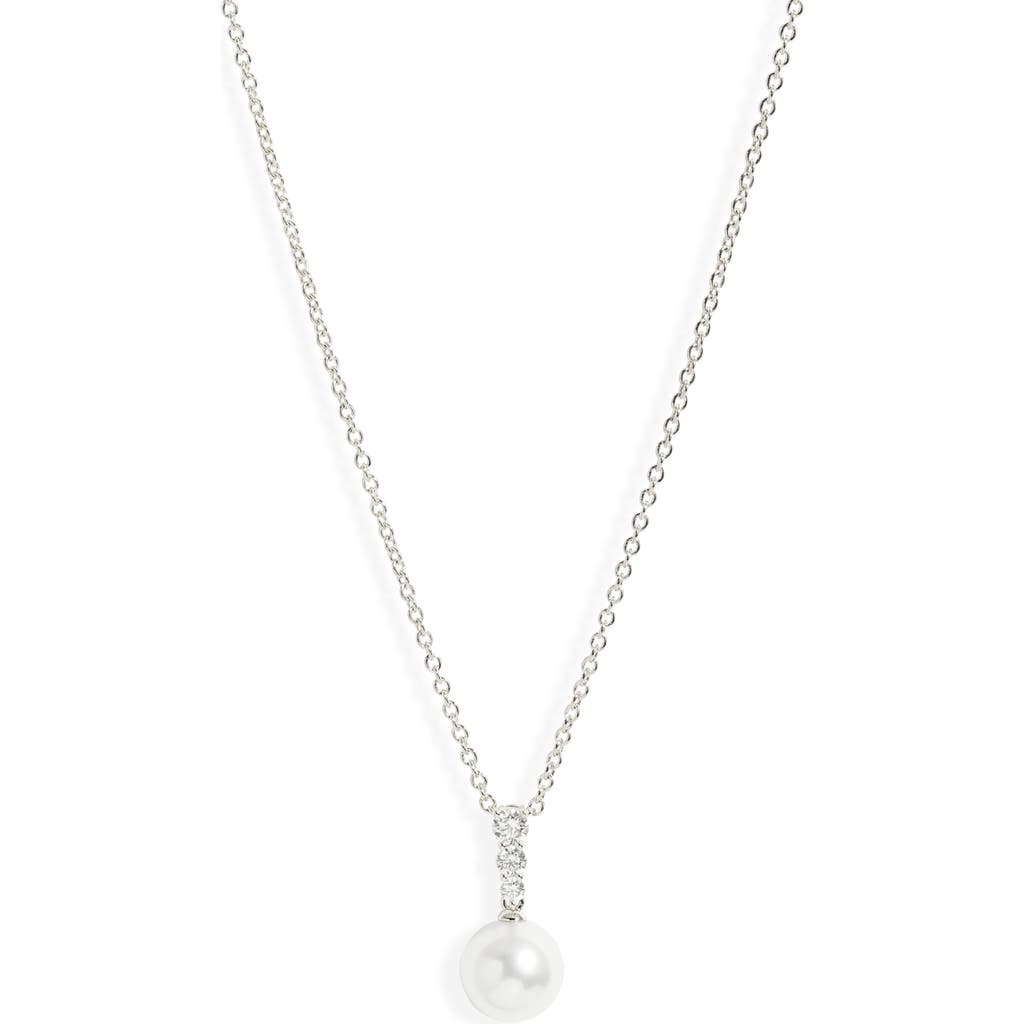 Mikimoto Morning Dew Akoya Pearl & Diamond Pendant Necklace In Metallic