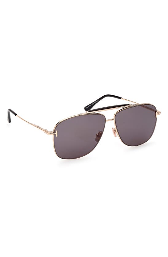 Tom Ford Jaden 60mm Polarized Navigator Sunglasses In Shiny Rose Gold ...