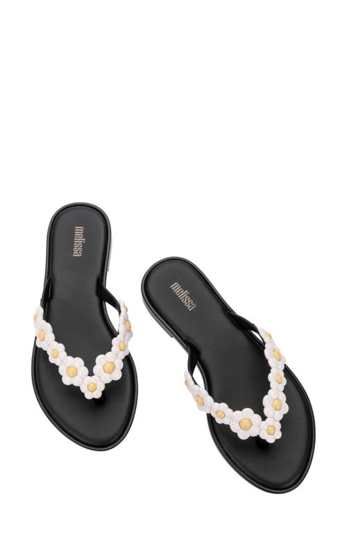 Melissa Spring Flip Flop In Black/white