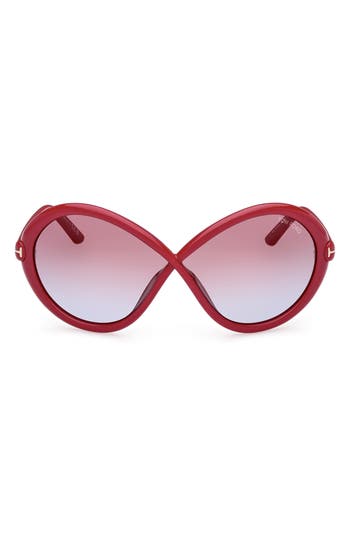Tom Ford 68mm Gradient Butterfly Sunglasses In Red