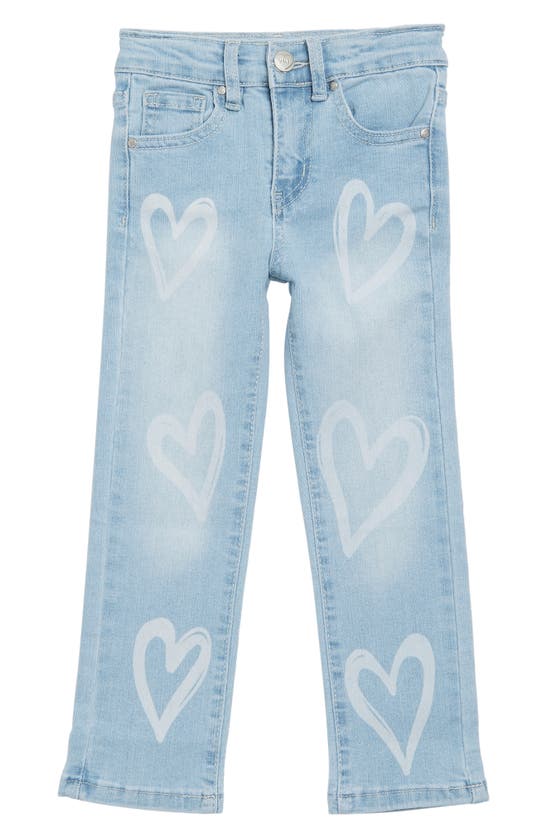 Shop Ymi Kids' Heart Wide Leg Jeans In Light Wash