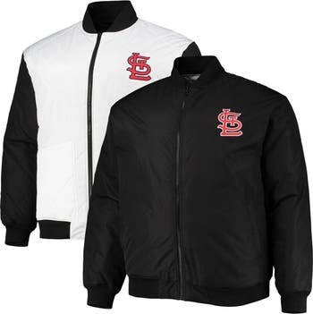 Men's White/Black St. Louis Cardinals Reversible Satin Full-Zip Jacket