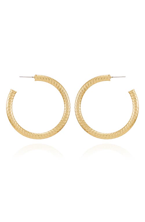 Vince Camuto Textured Hoop Earrings In Goldtone3
