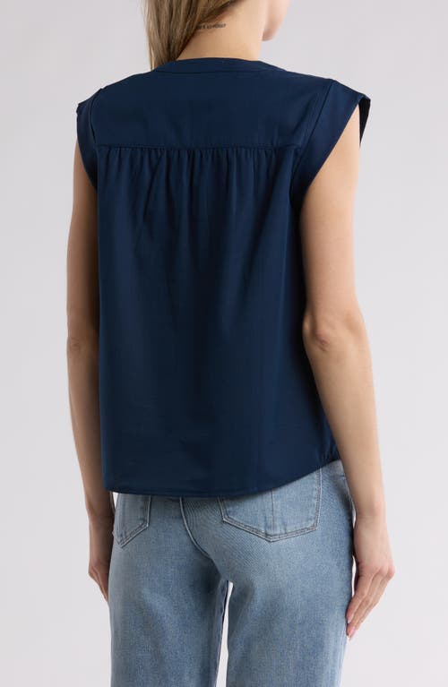 Democracy Poplin Ruffle Shirt In Navy