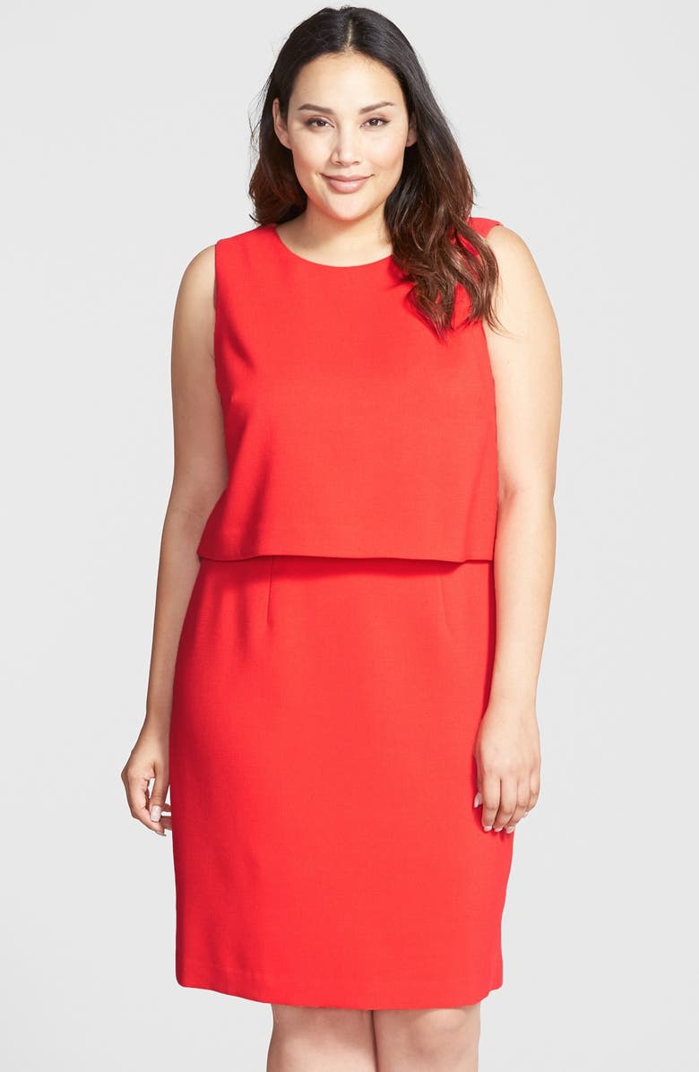 Eliza J Crepe Popover Dress (Plus Size) | Nordstrom