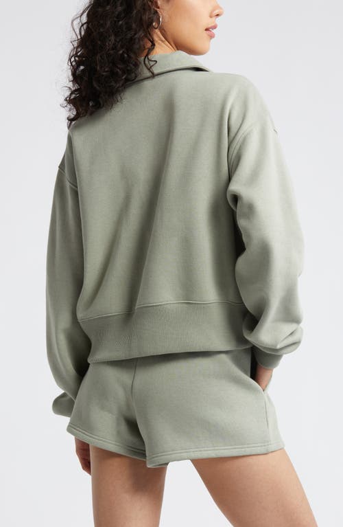 Shop Bp. Polo Fleece Sweatshirt In Green Halo