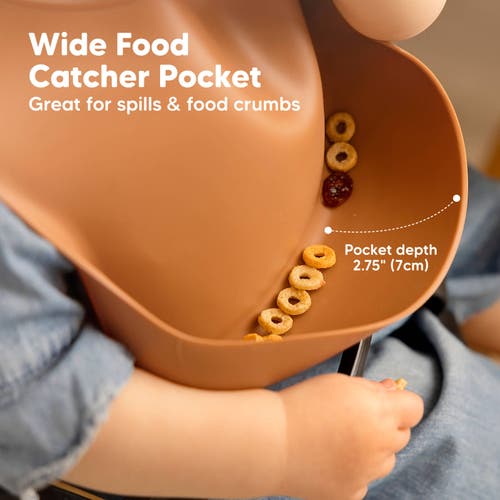 Keababies Prep Silicone Bibs In Terracotta
