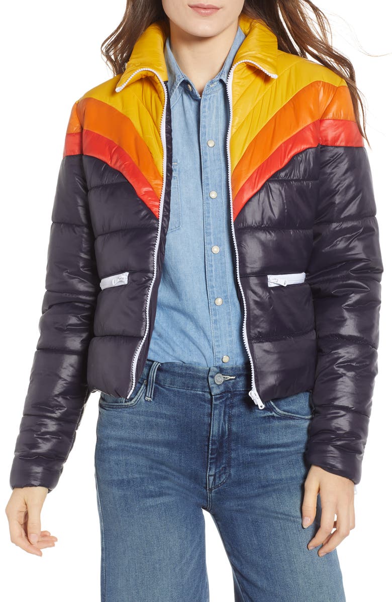 MOTHER Early Riser Puffer Coat, Main, color, STRANGER THINGS HAPPEN
