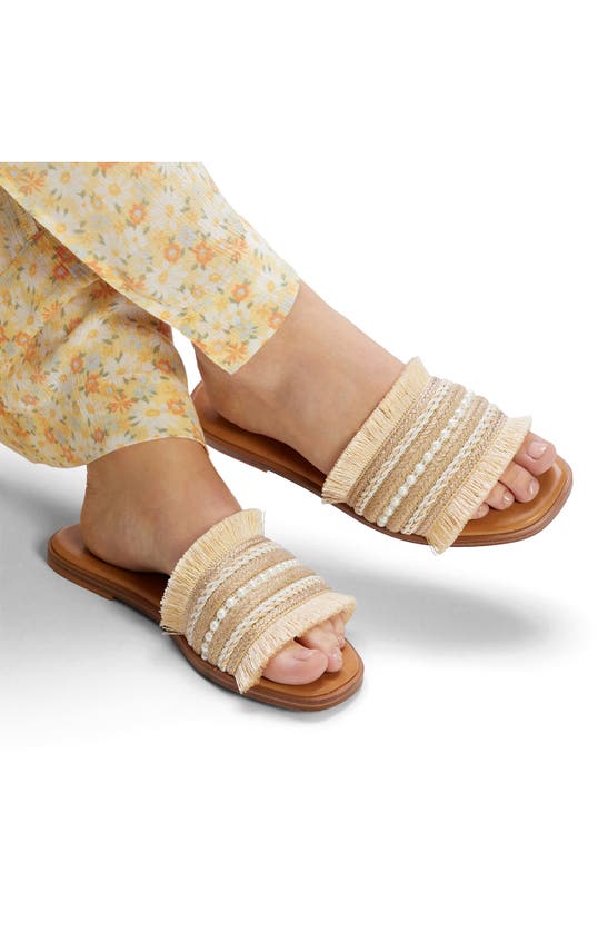Shop Aldo Fringey Slide Sandal In Natural