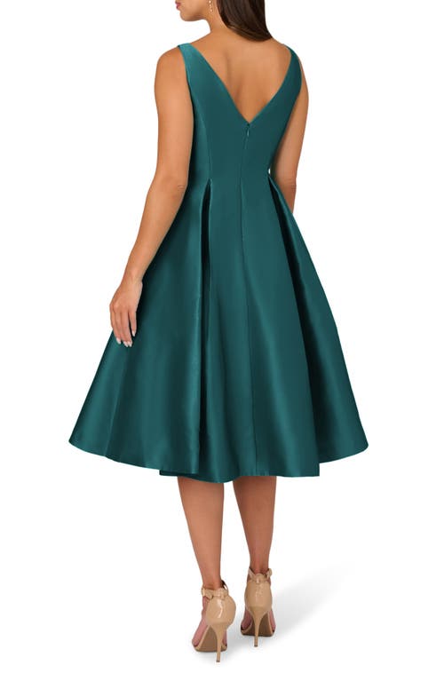 Shop Adrianna Papell Sleeveless Mikado Fit & Flare Midi Dress In Lily Teal