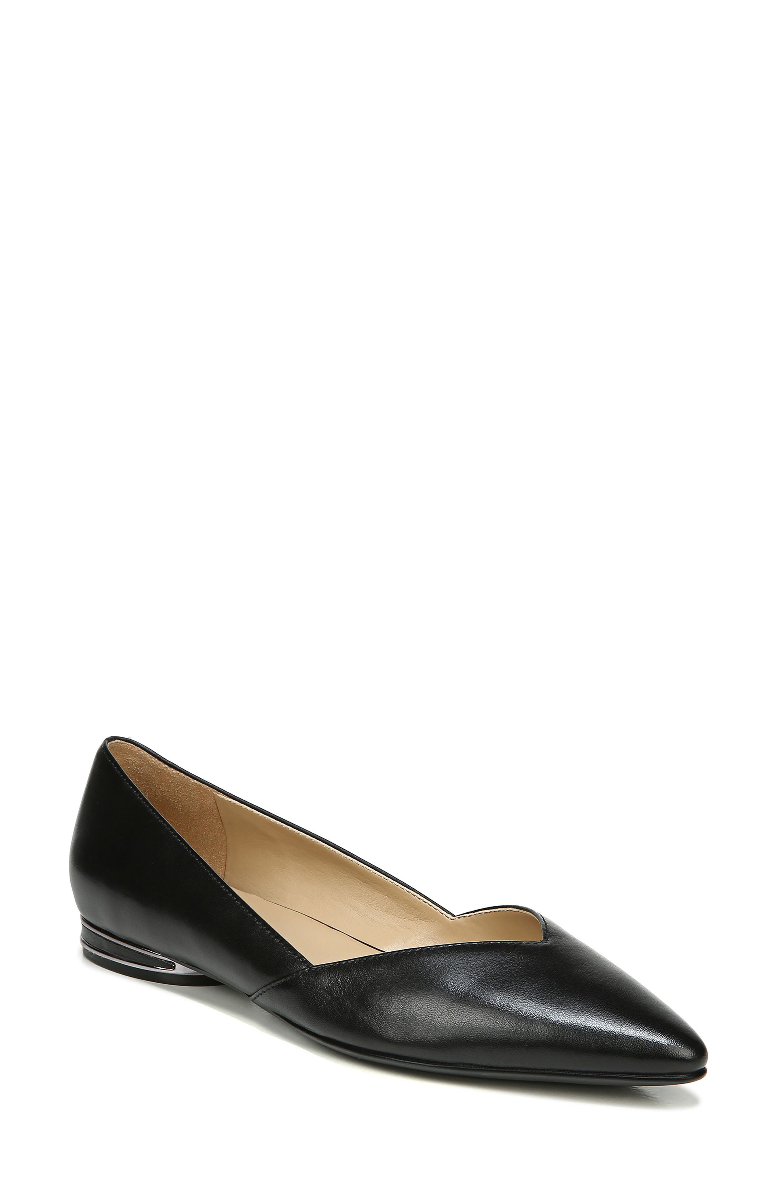 black patent pointed toe flats