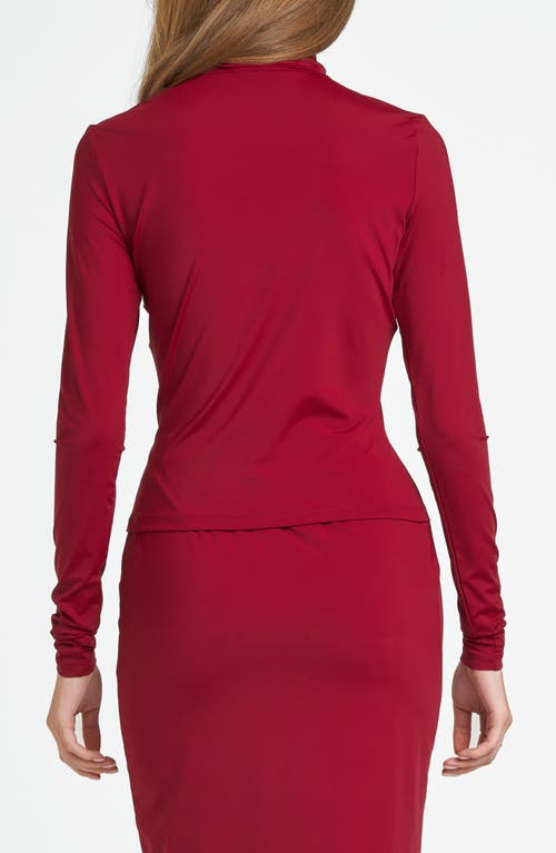 Shop Wayf X Chérie Madeleine Francoise Turtleneck Top In Bordeaux