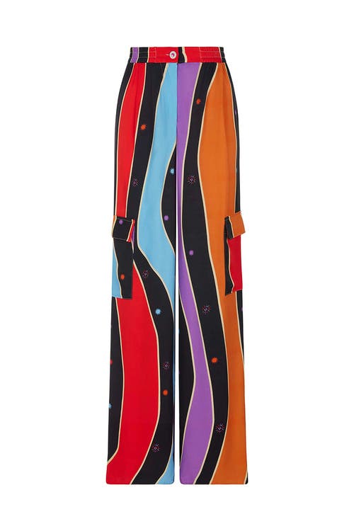 Nocturne Wide-Leg Pants With Adjustable Waistband in Multi-Colored at Nordstrom