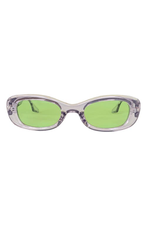 Fifth & Ninth Maxi 56mm Polarized Oval Sunglasses In Gray/pistachio