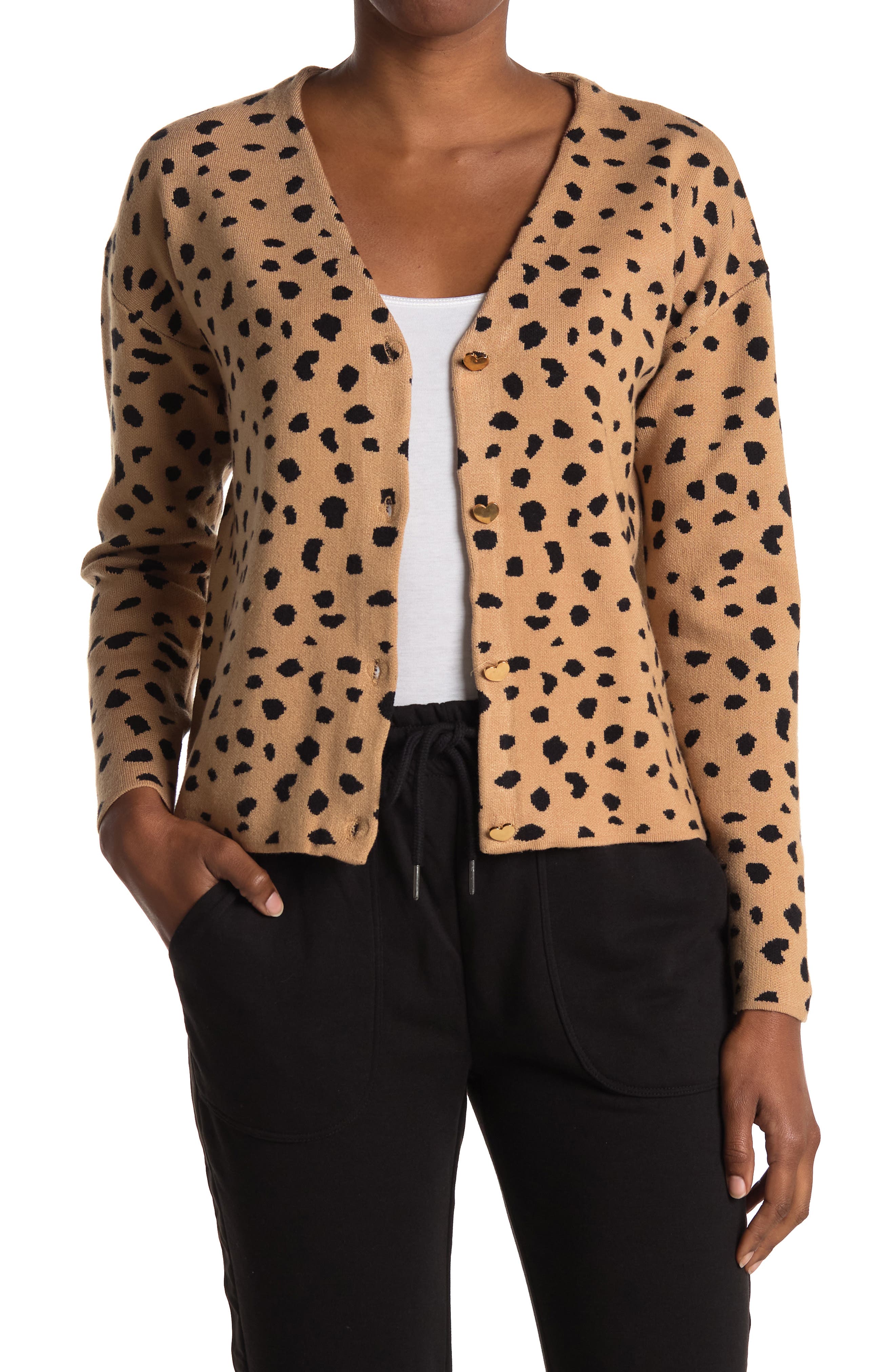 Belldini Leopard Print Button Front 