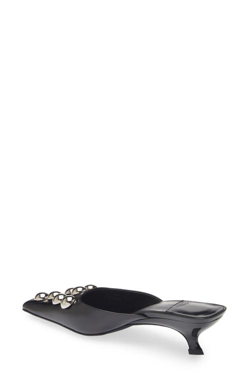 Shop Jeffrey Campbell Esmerel Stud Square Toe Mule In Black Crinkle Silver