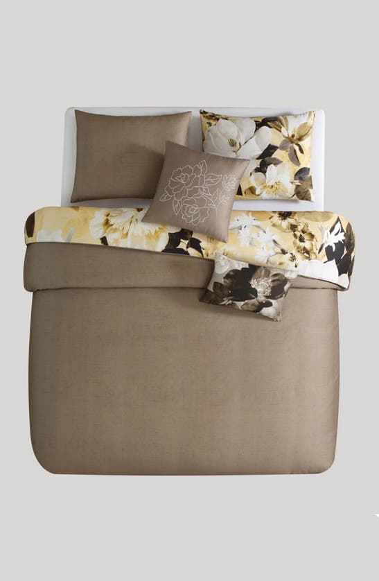 Bebejan Magnolia 5-piece Reversible Comforter Set In Yellow