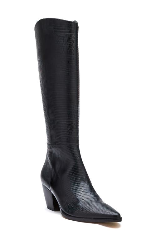Matisse Bruna Knee High Boot in Black Lizard