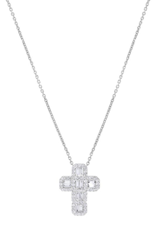 H.j. Namdar Diamond Cross Pendant Necklace In 14k White Gold