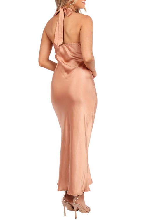 Petal And Pup Petal & Pup Grasie Stretch Satin Halter Dress In Pink