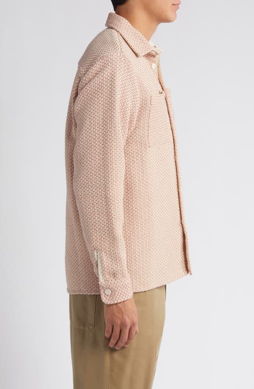 Shop Wax London Whiting Regular Fit Cotton Overshirt In Pink/ecru