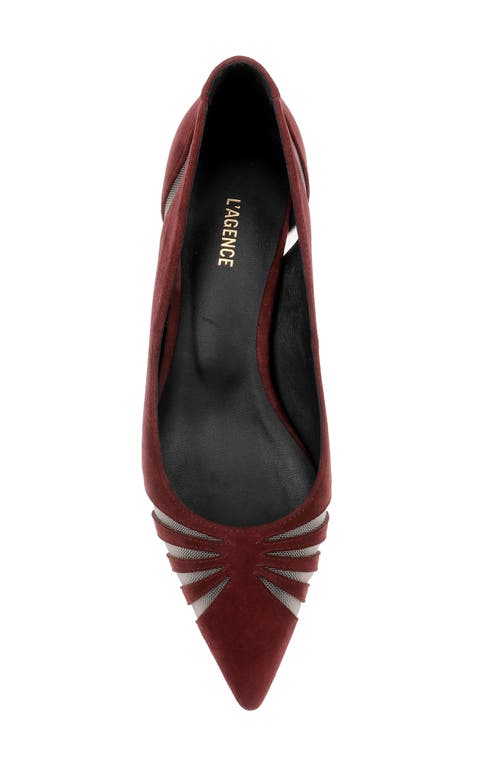 Shop L Agence L'agence Eglantine Kitten Heel Pump In Burgundy Suede