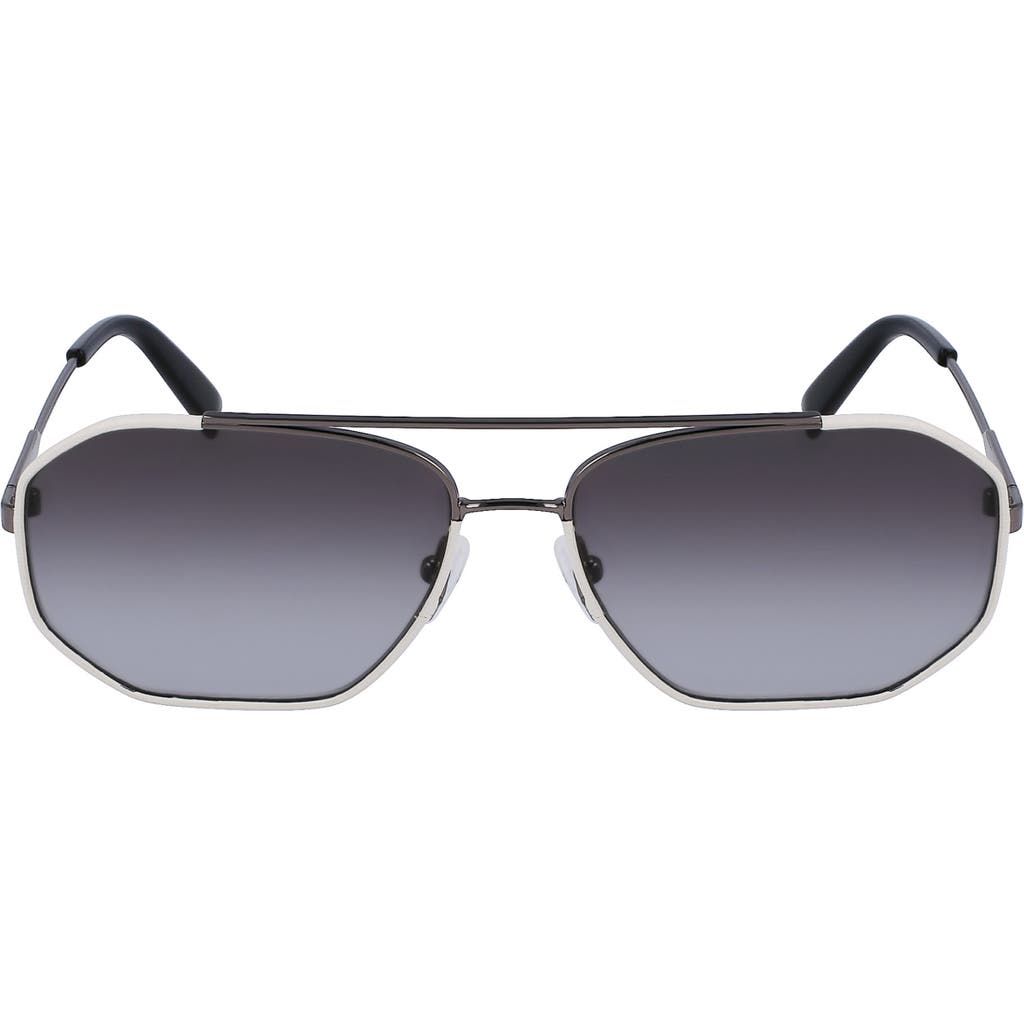 Ferragamo 60mm Navigator Sunglasses In Gray