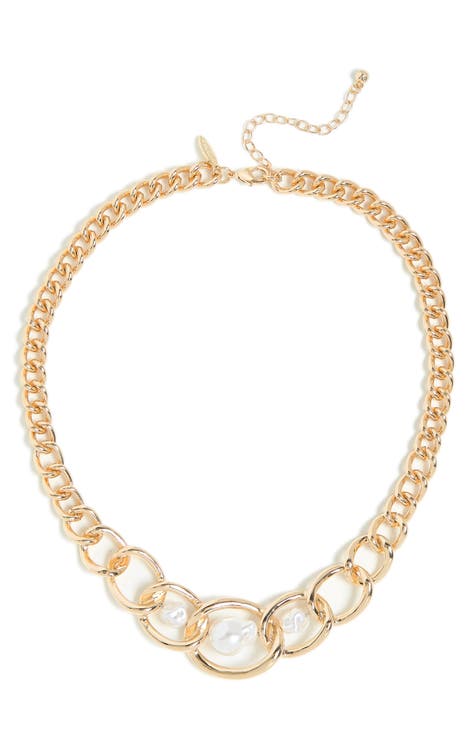 Imitation Pearl Chain Necklace