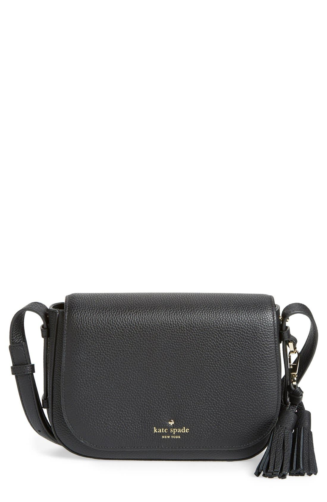 kate spade black crossbody with tassel