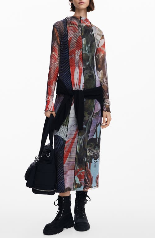 Desigual Carson Contrast Print Dress In Multicolor In Mix