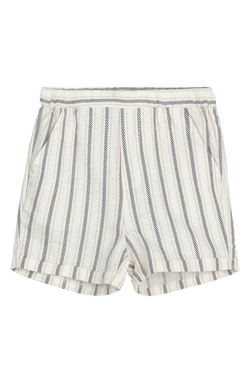 MILES BABY Kids' Stripe Organic Cotton Shorts Beige at Nordstrom,