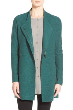 Eileen Fisher Asymmetrical Boiled Merino Wool Jacket (Regular & Petite