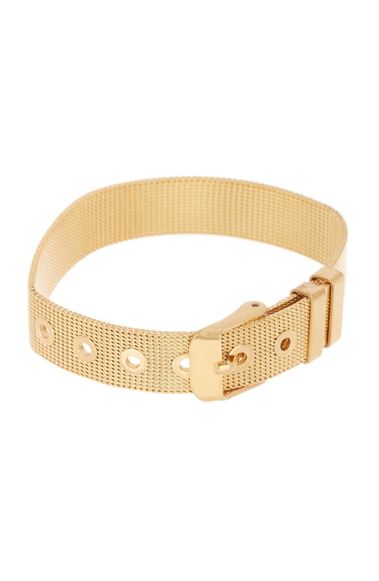 Leather belt bracelet gold Clearance