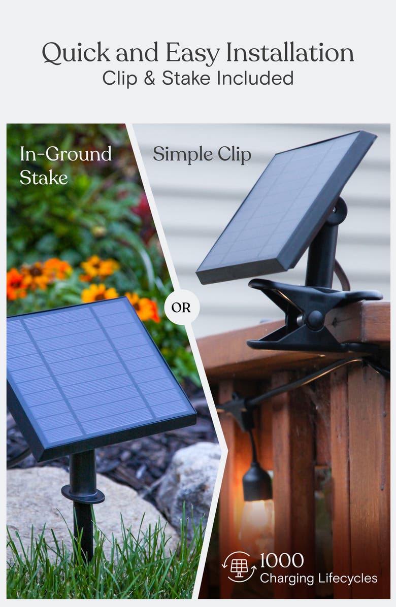 brightech ambience pro waterproof solar led outdoor string lights 1w retro edison globe bulbs