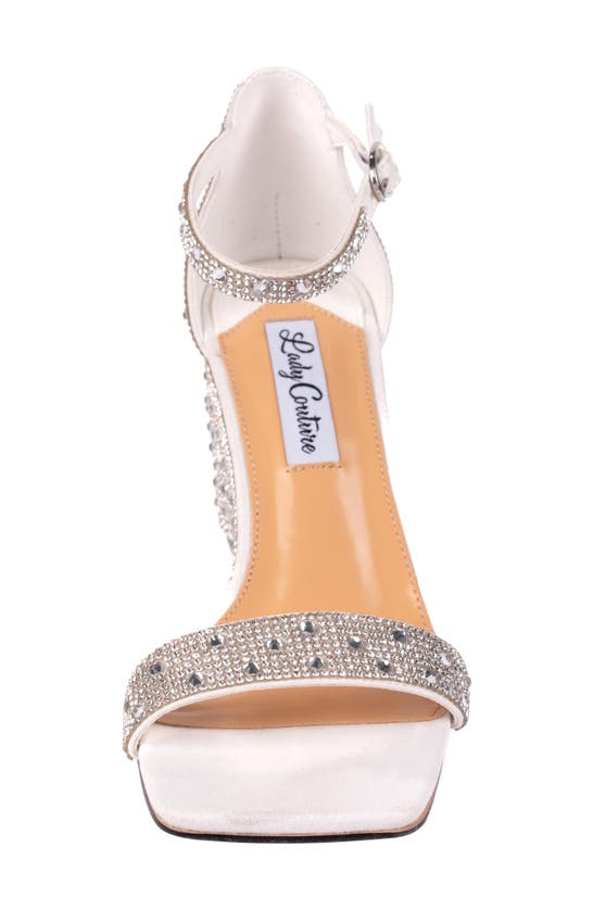 Shop Lady Couture Kloe Crystal Embellished Wedge Sandal In White