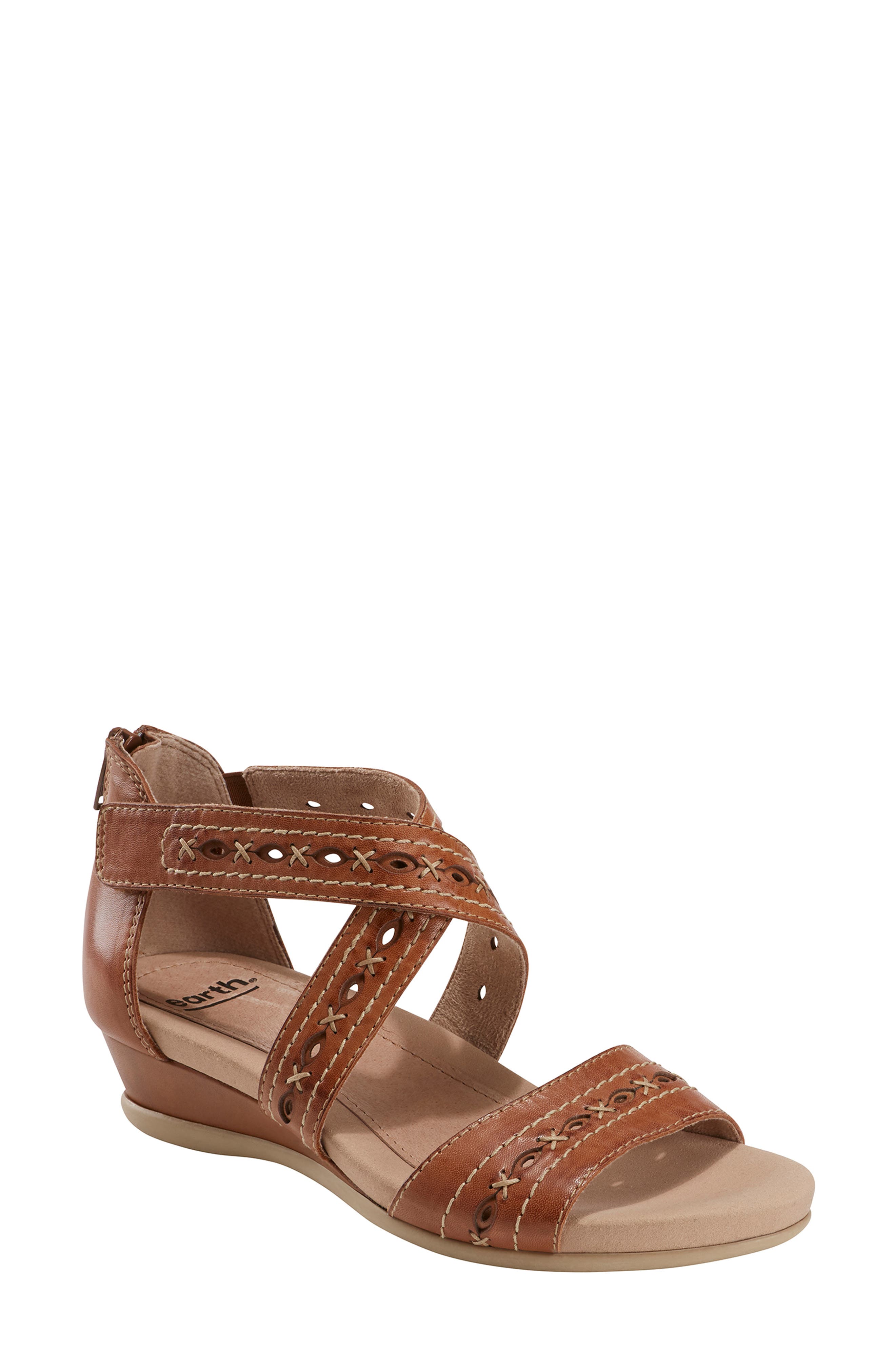 Earth Hyannis Wedge Sandal- Brown